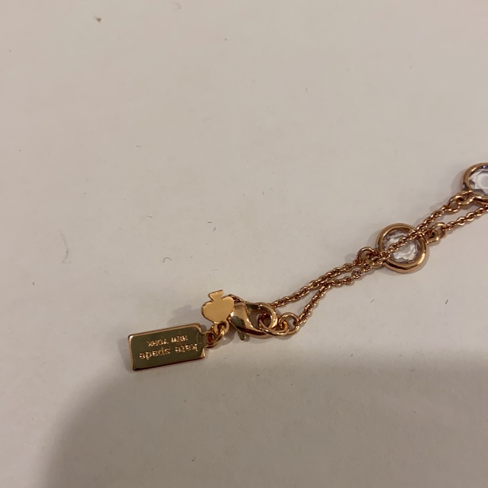Kate Spade rose gold long scatter necklace - Picture 3 of 5